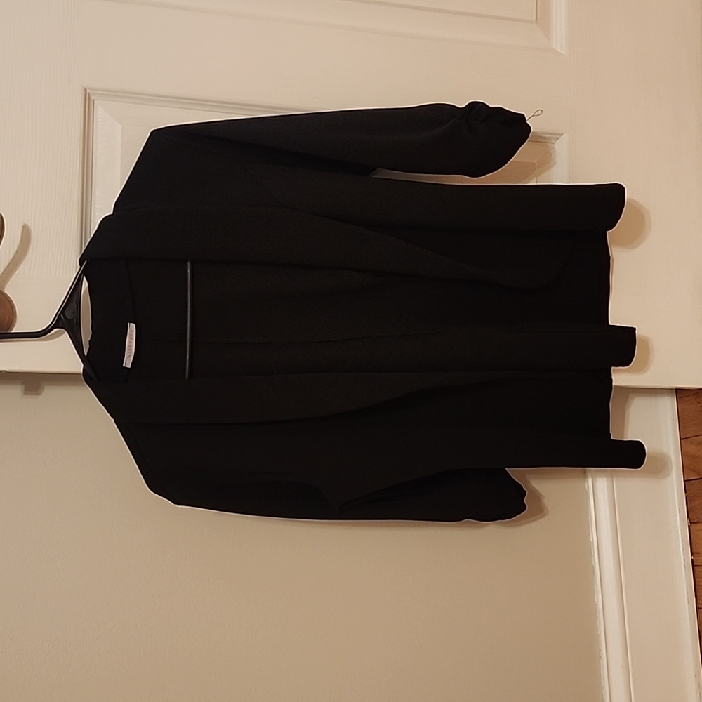 Ruched sleeve stylish black blazer